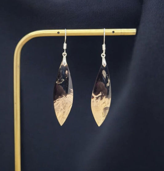 Boucles d'oreilles Racine de Palmier fossilisée