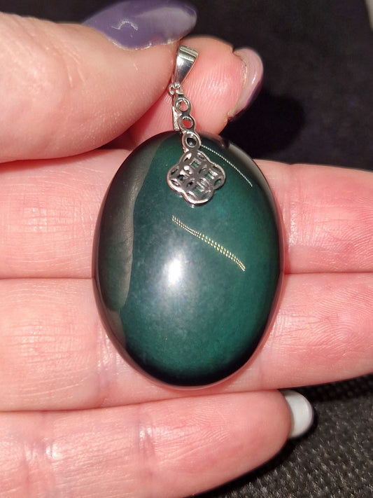 Pendentif Obsidienne œil celeste