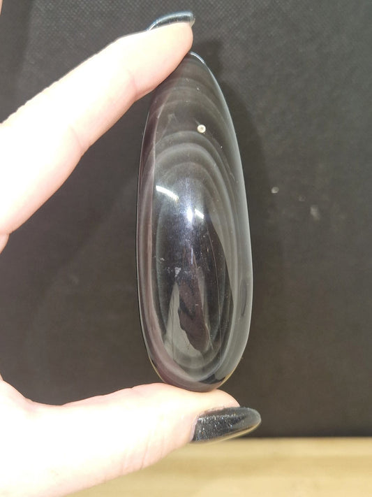 Galet obsidienne œil celeste