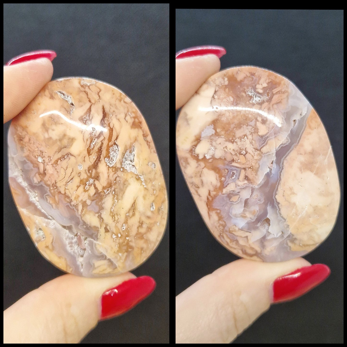 Galets Agate candy coton