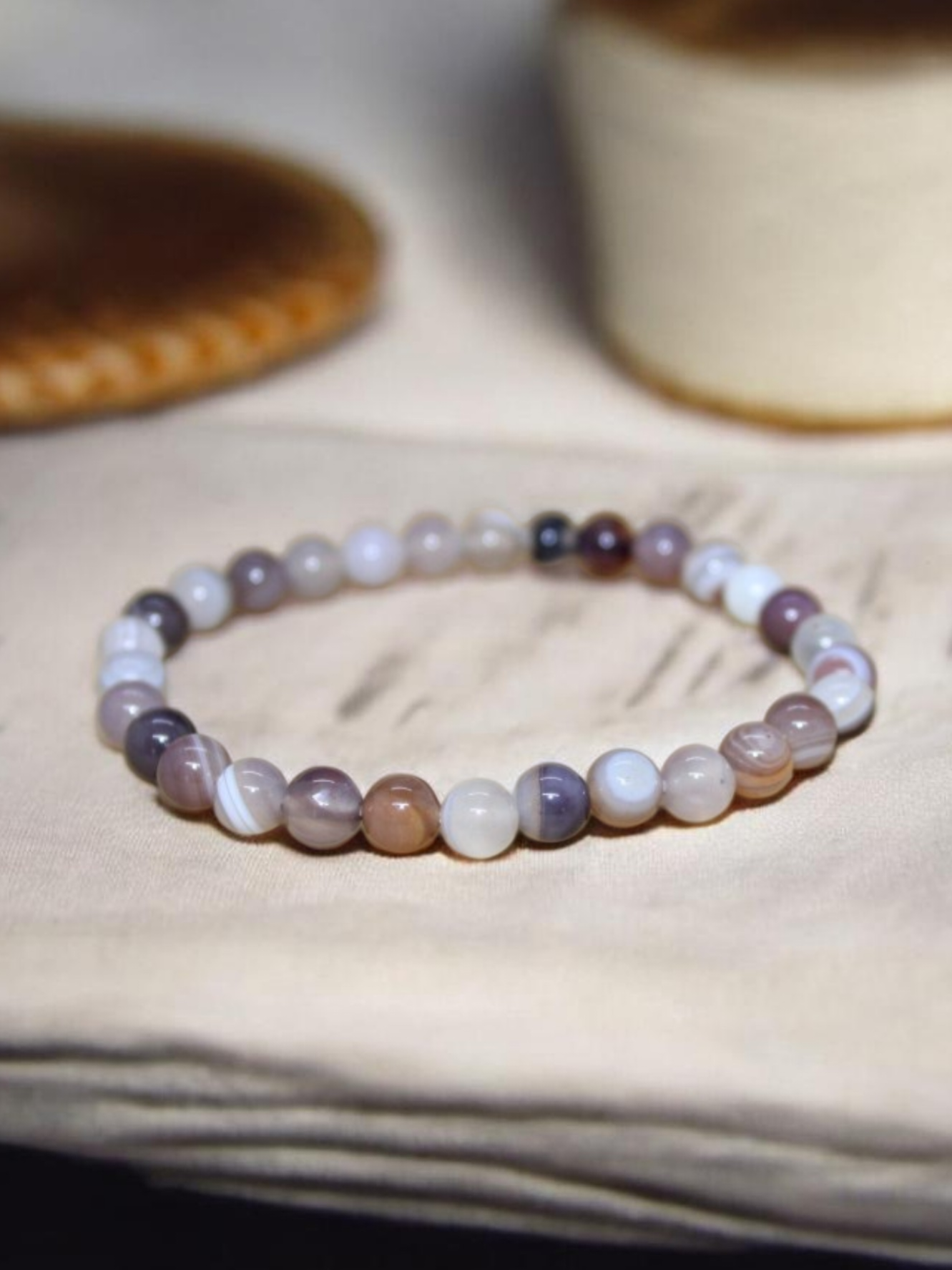 Bracelet Agate du Botswana 6mm