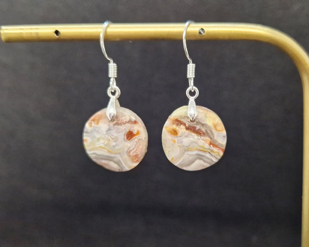 Boucles d'oreilles Agate crazy lace