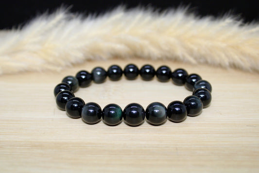 Bracelet obsidienne œil celeste 10mm