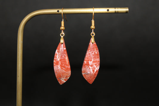 Boucles d'oreilles Jaspe rouge