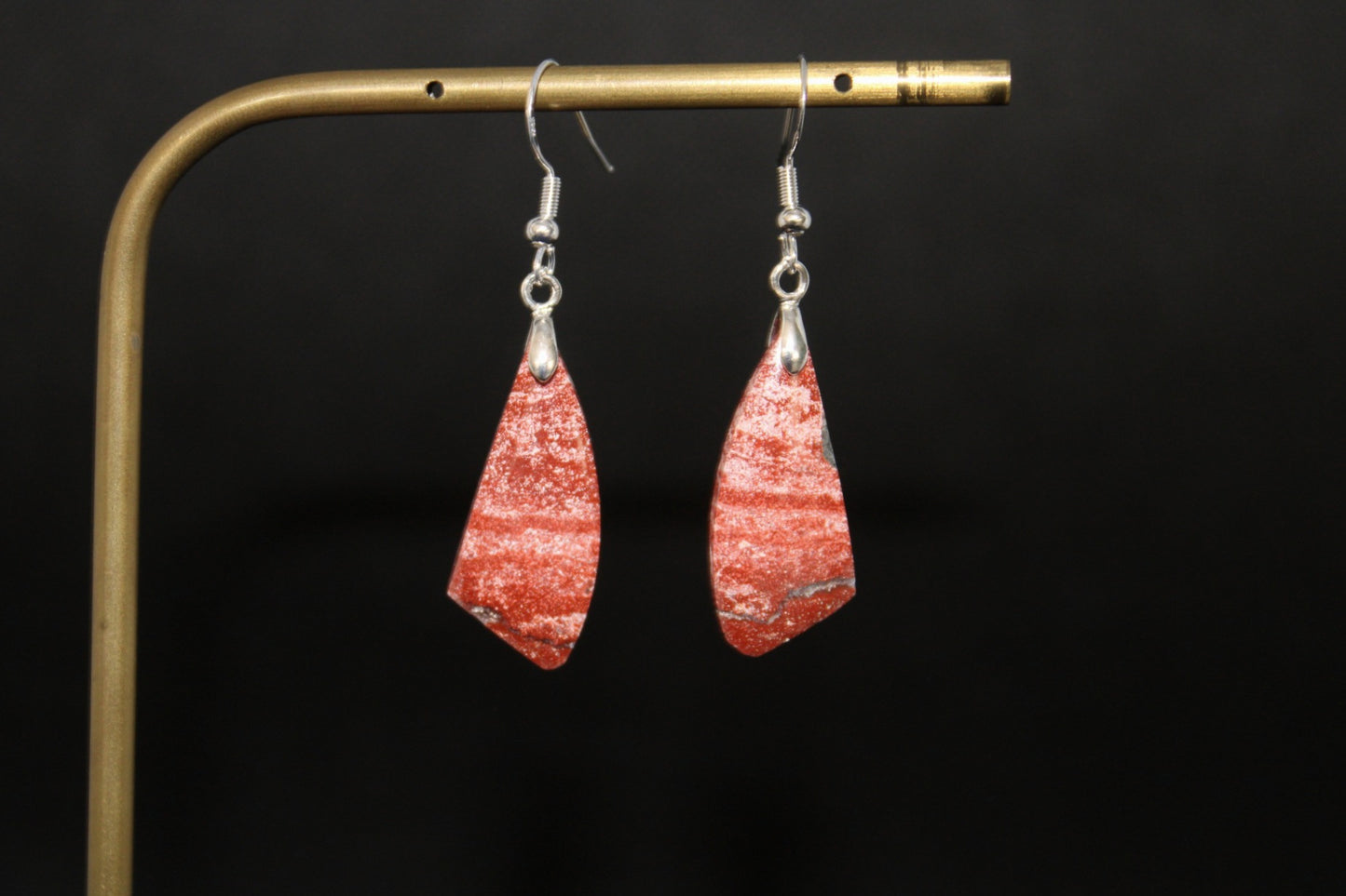 Boucles d'oreilles Jaspe rouge