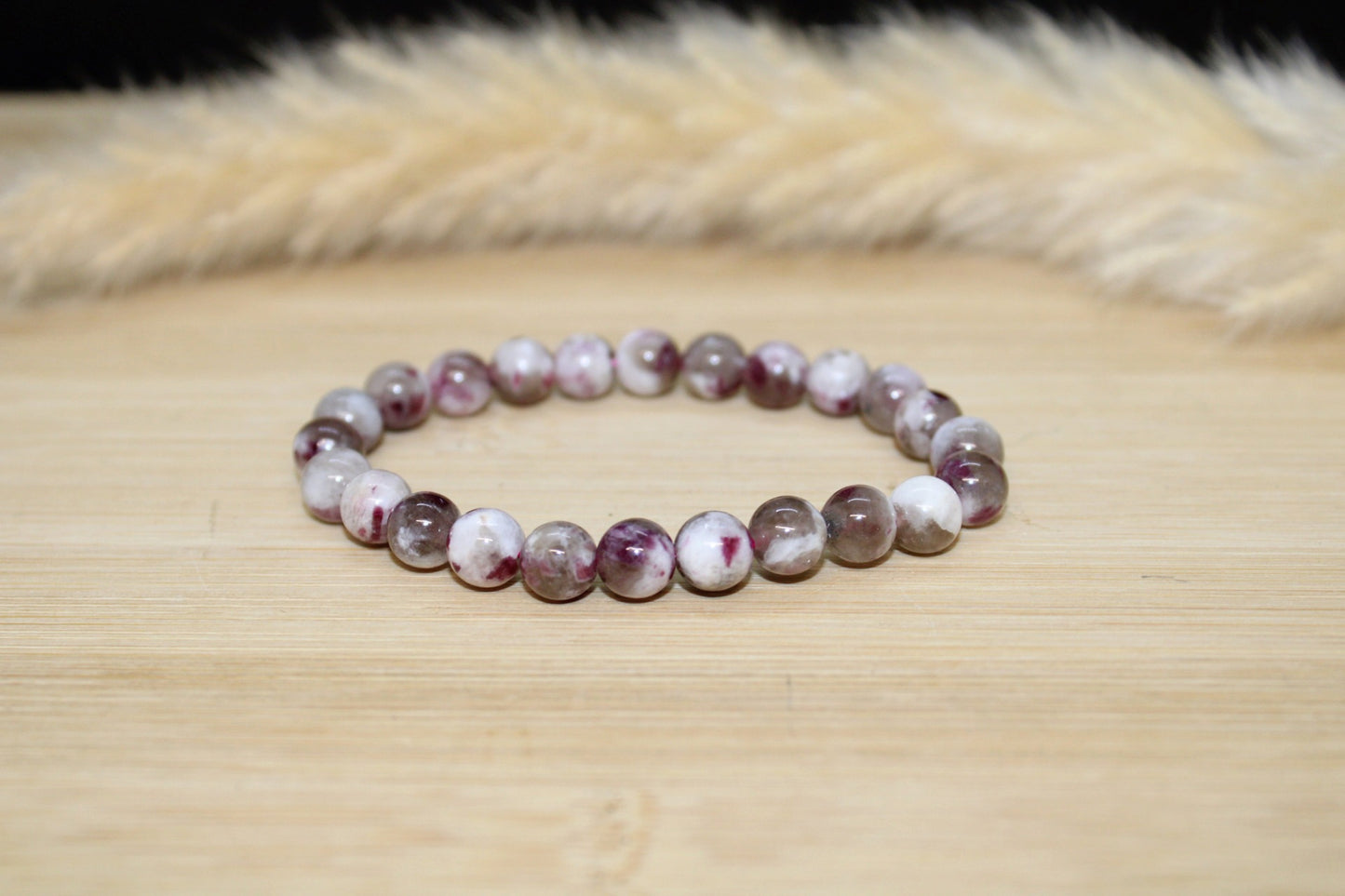 Bracelet Rubellite sur Quartz 8mm