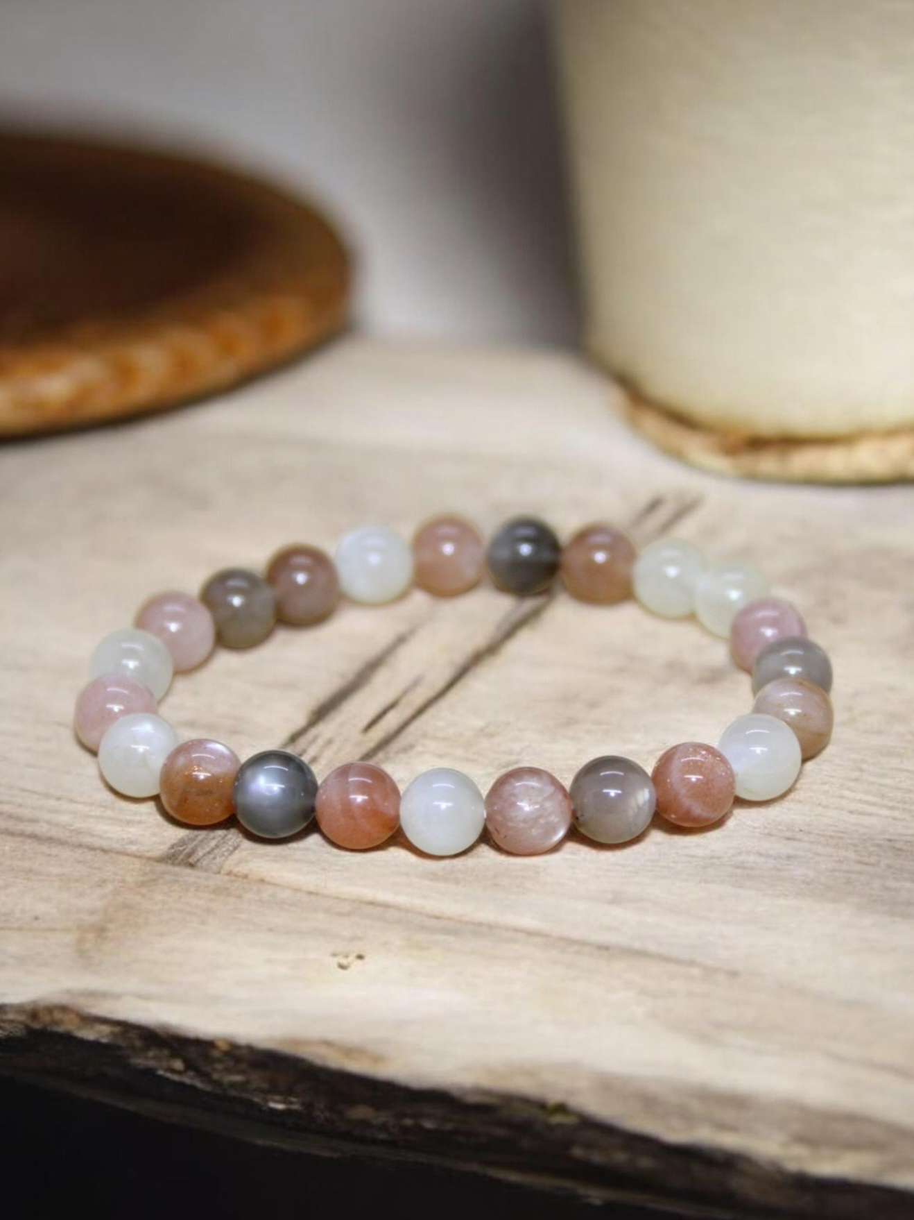 Bracelet Pierre de lune multicolore 8mm