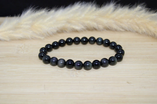 Bracelet obsidienne œil celeste 8mm