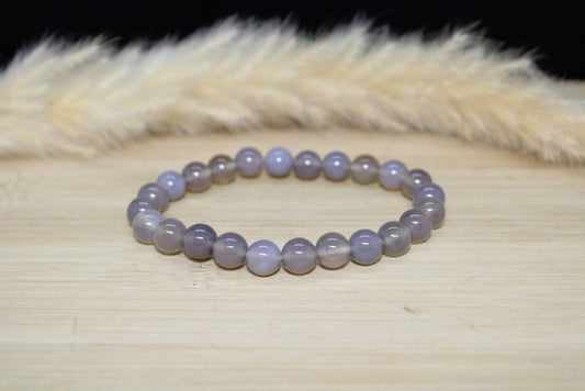 Bracelet Agate grise 8mm