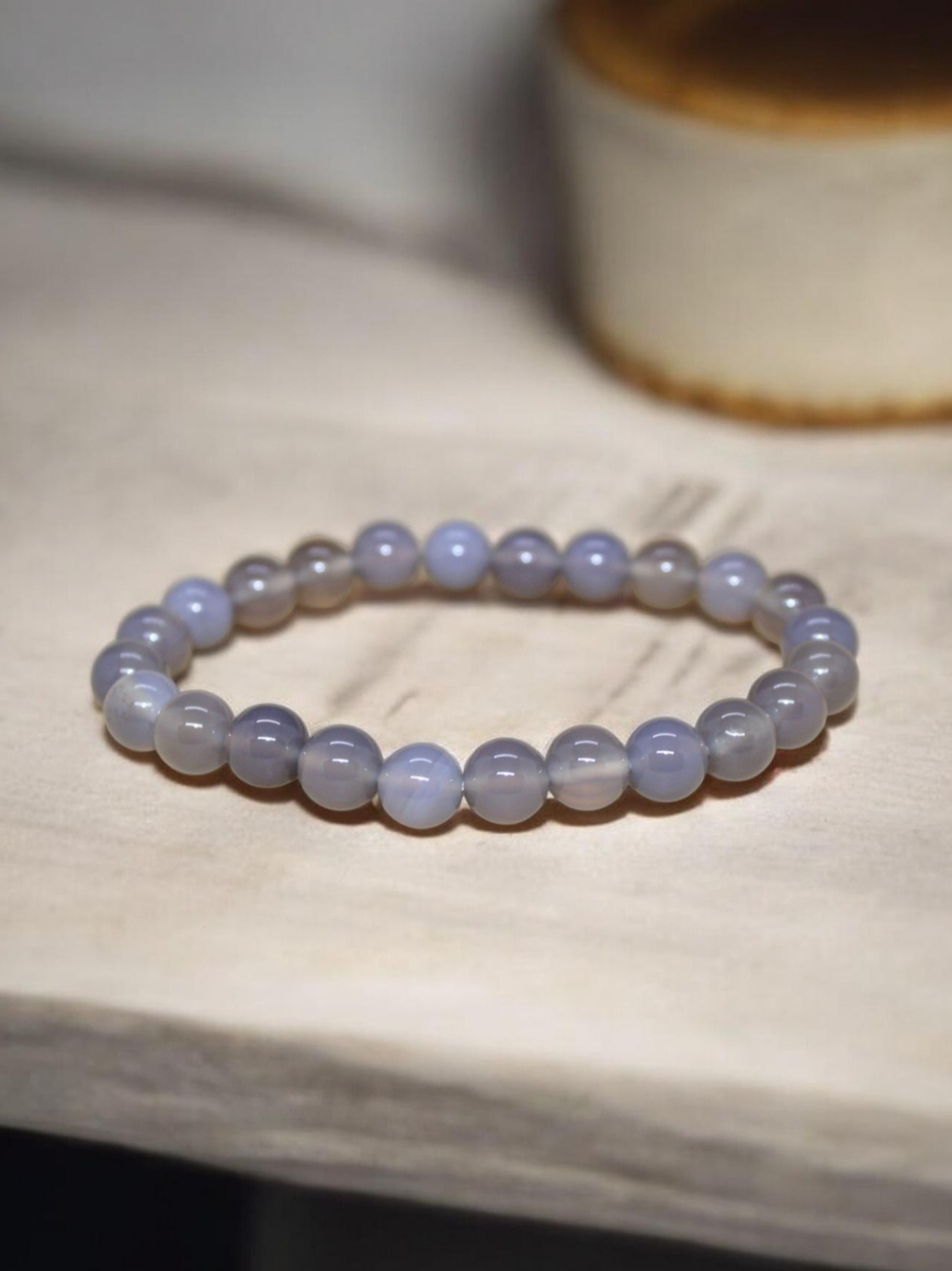 Bracelet Agate grise 8mm
