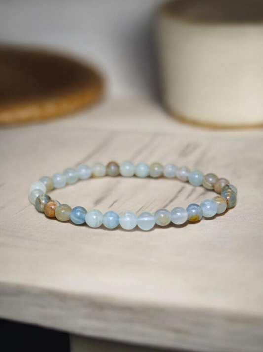 Bracelet calcite bleue 6mm