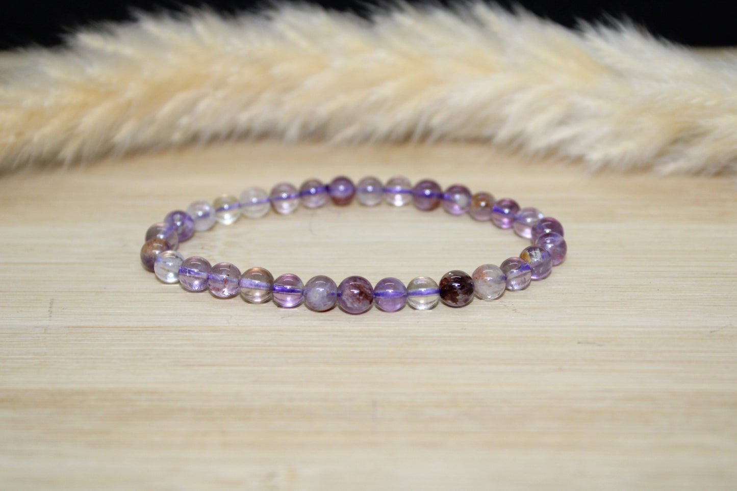 Bracelet Améthyste à inclusions 6mm