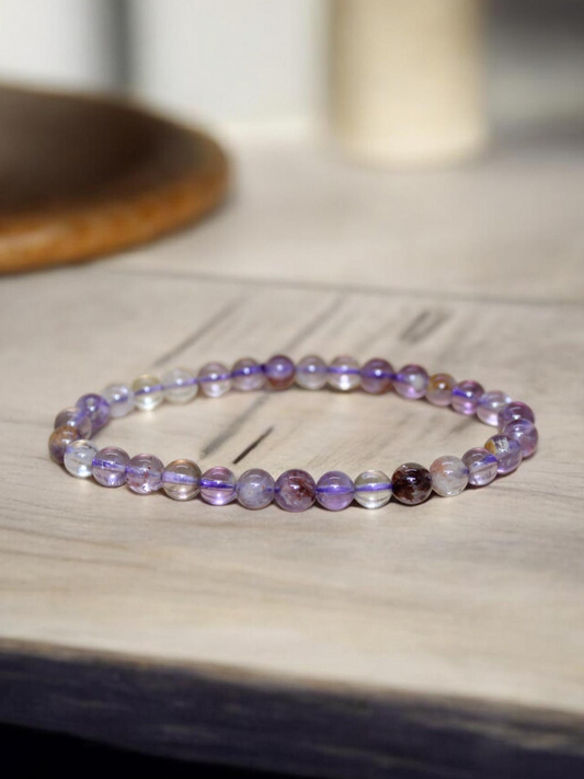 Bracelet Améthyste à inclusions 6mm