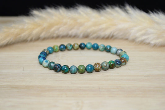 Bracelet Chrysocolle Shattuckite 6mm