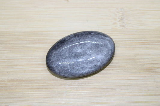 Galet obsidienne argentée