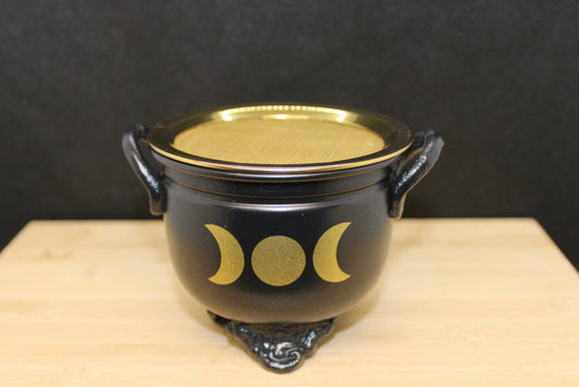 Brûleur d'encens chaudron "Triple lune"
