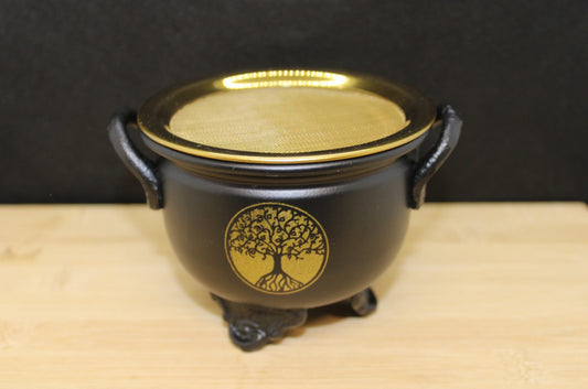 Brûleur d'encens chaudron "Arbre de vie"