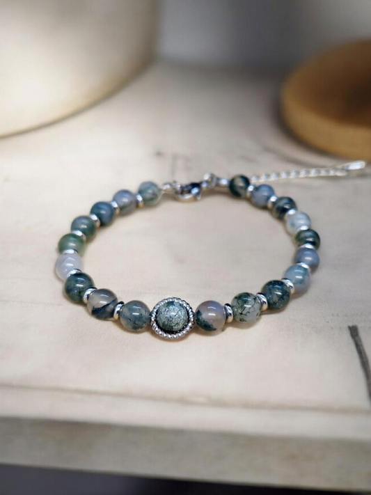 Bracelet Agate mousse 6mm