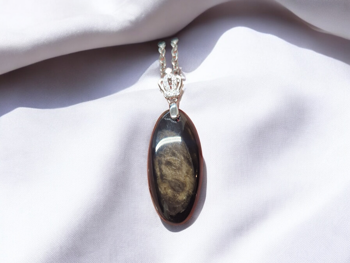 Pendentif Obsidienne cuivrée