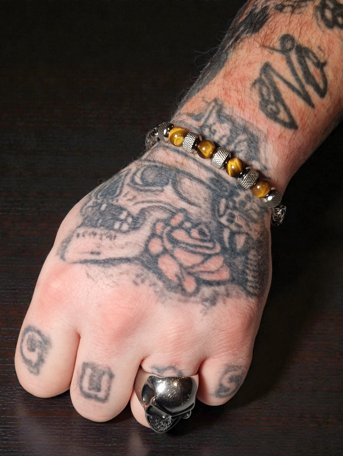 Bracelet Oeil de tigre & Acier