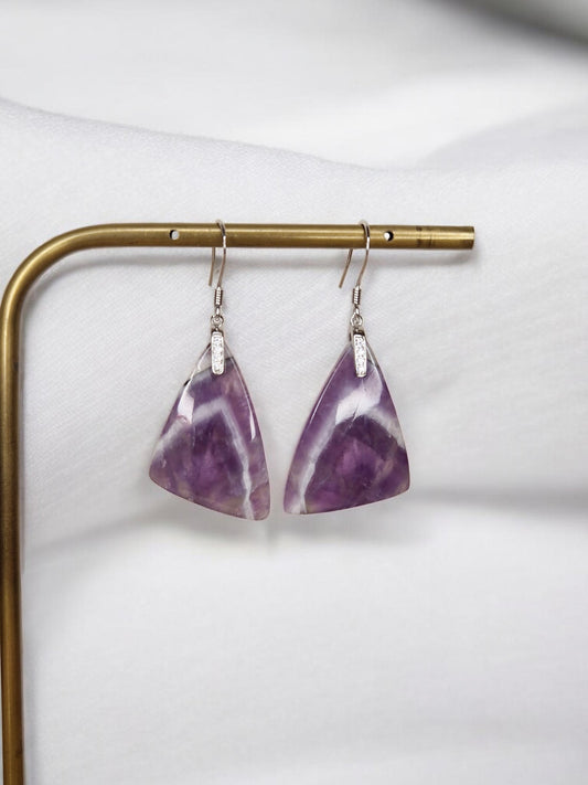 Boucles Améthyste chevron