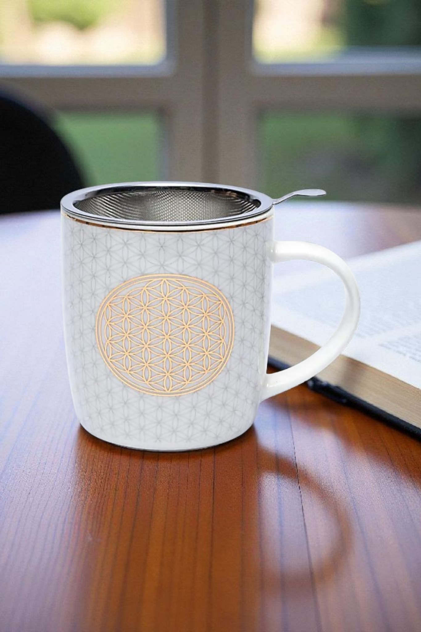 Mug infuseur Fleur de vie