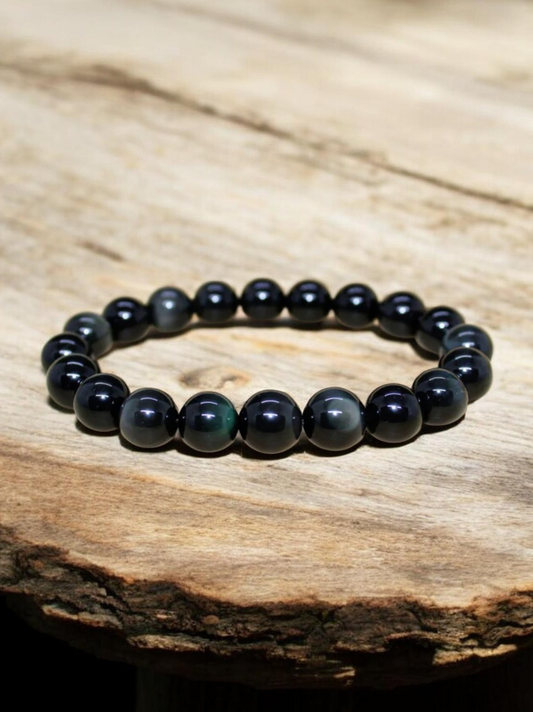 Bracelet obsidienne œil celeste 10mm