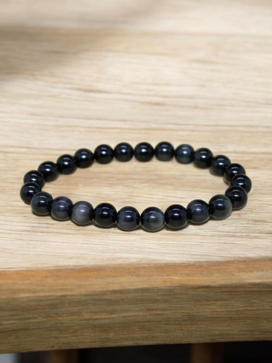 Bracelet obsidienne œil celeste 8mm