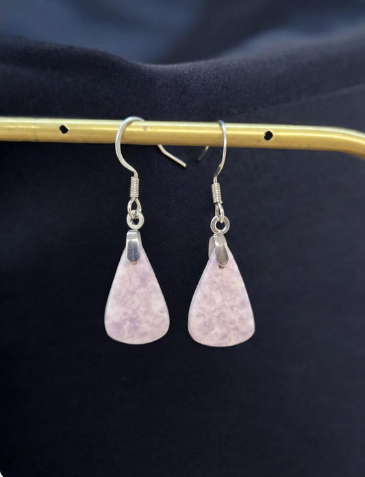 Boucles d'oreilles Lepidolite acier