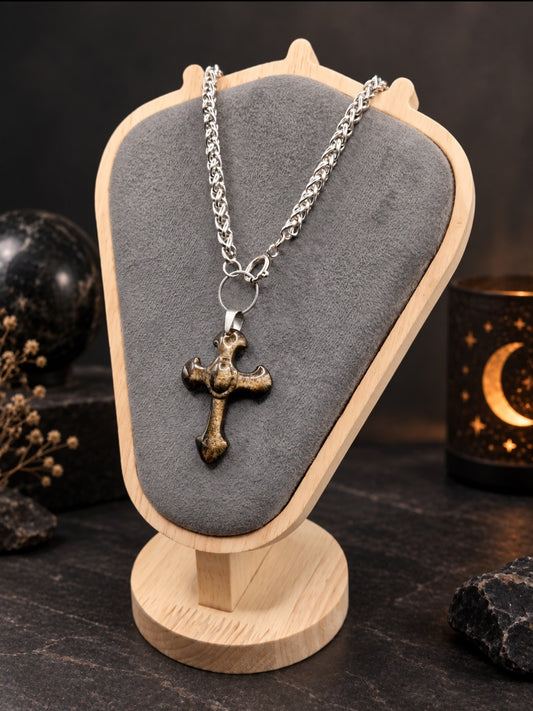 Collier Obsidienne dorée