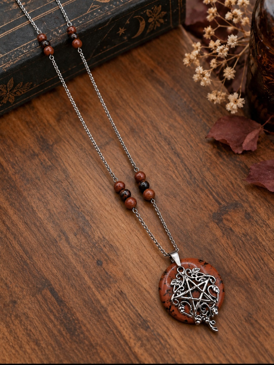 Sautoir Pentacle d'acajou