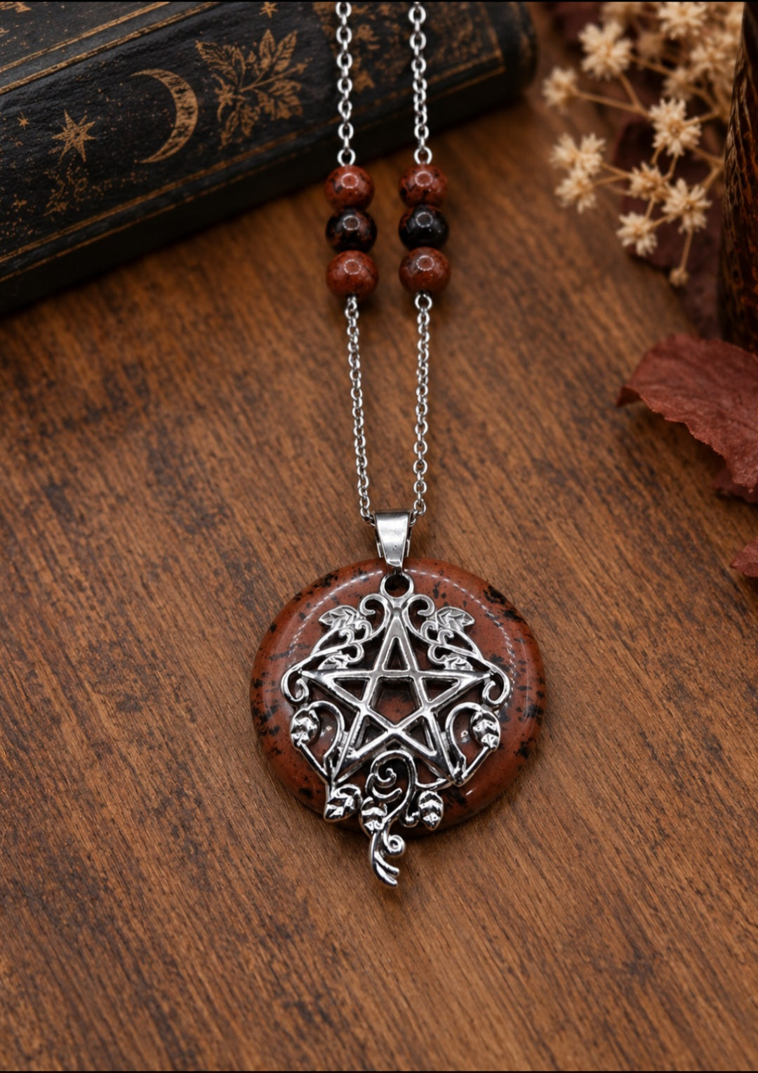 Sautoir Pentacle d'acajou
