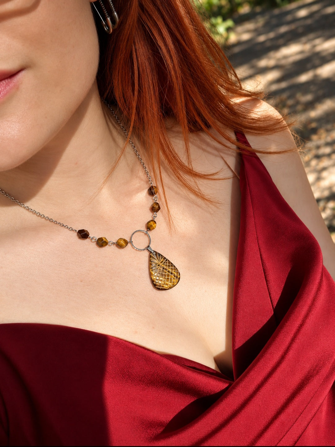 Collier Sélène Oeil de tigre
