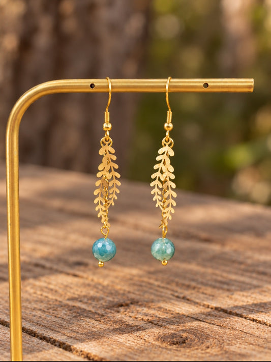Boucles d'oreilles dorées Brume des sous bois