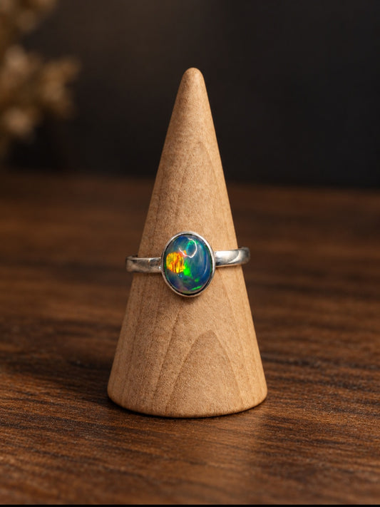 Bague Opale welo Argent réglable