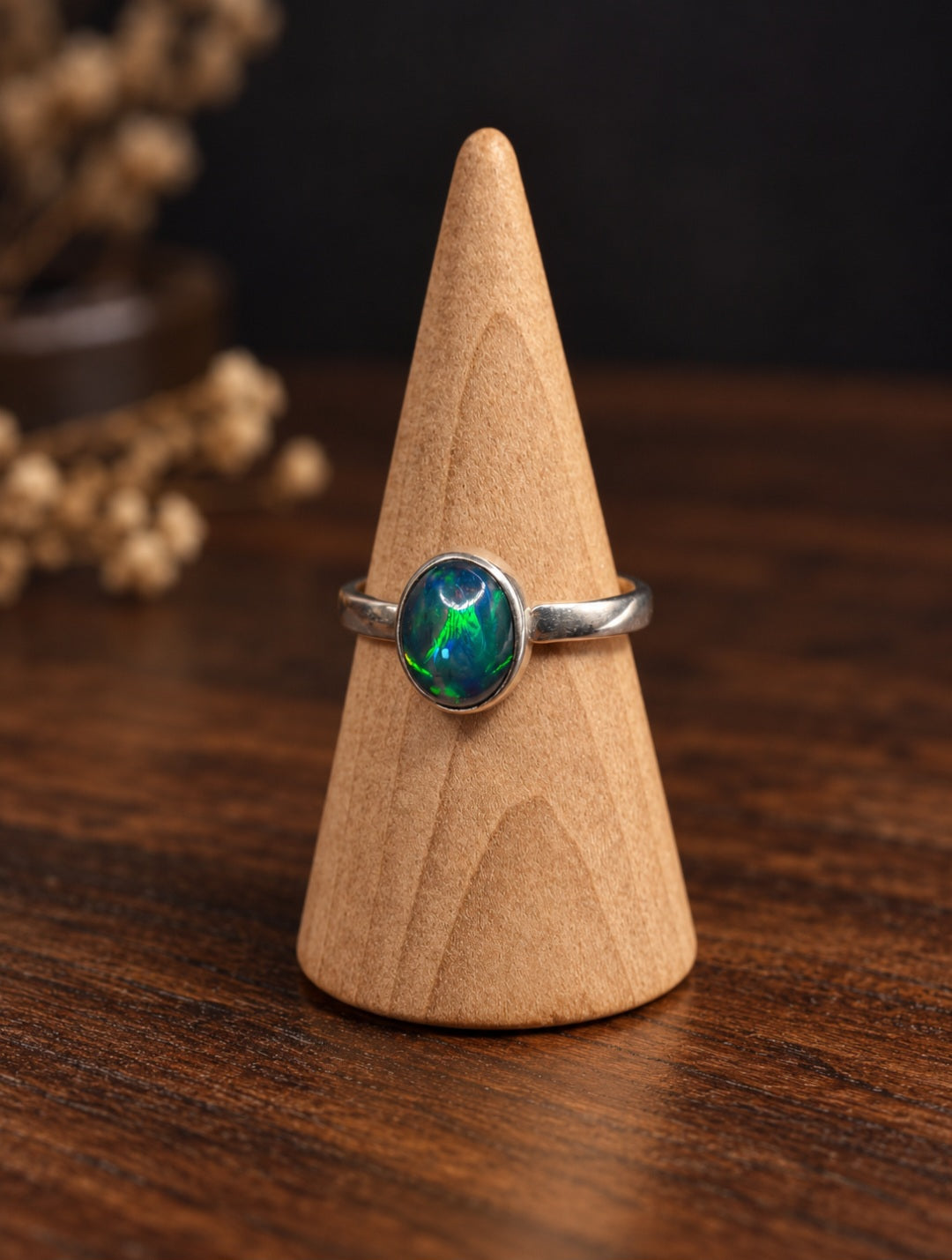 Bague Opale welo Argent réglable