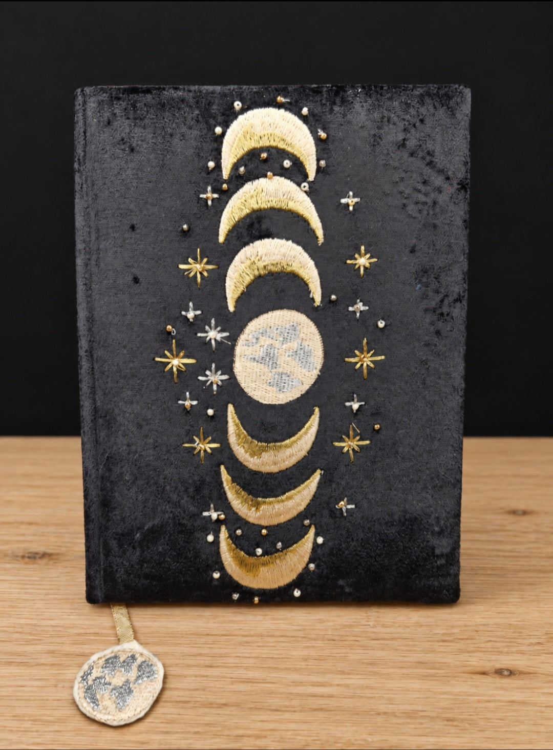 Carnet velours Phases lunaires