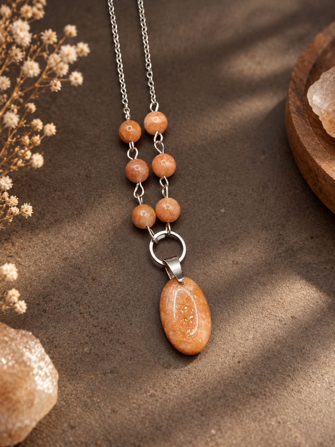 Collier Sélène en Pierre de soleil