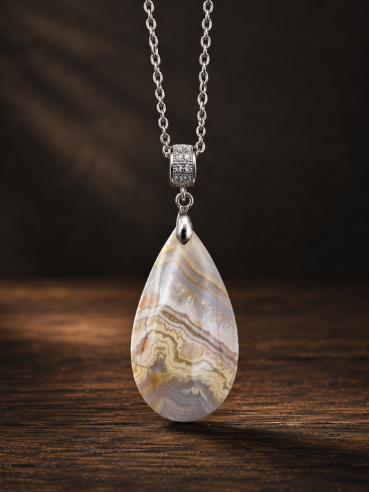 Pendentif Agate dentelle
