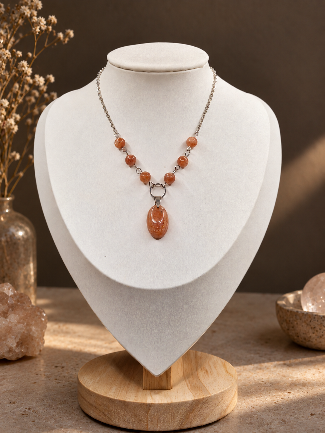 Collier Sélène en Pierre de soleil