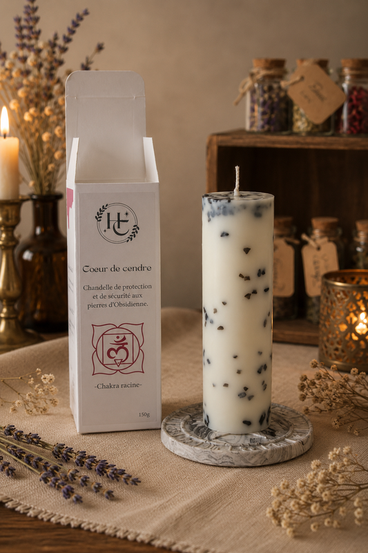 Bougie rituelle "Cœur de cendre"